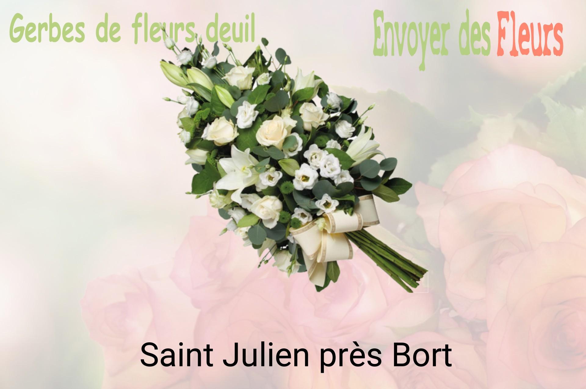 Gerbe de fleurs de deuil livrée à Saint-Julien-près-Bort